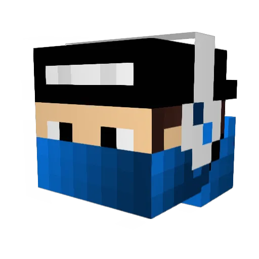 AdamK19 Minecraft avatar head, 3D render