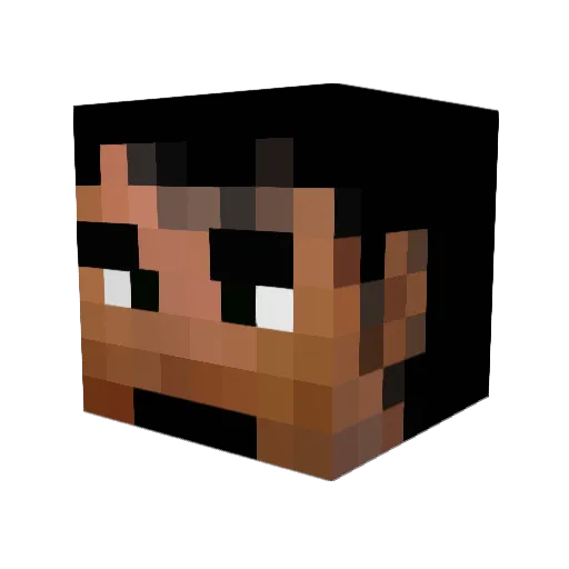 AdamLQ Minecraft avatar head, 3D render