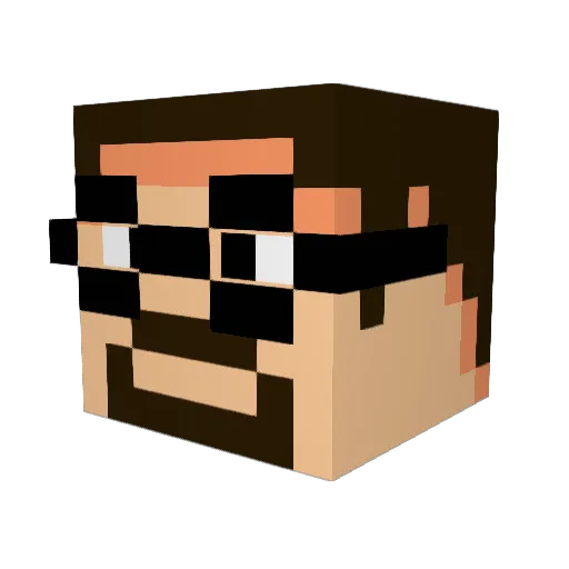 AdamMocha Minecraft avatar head, 3D render