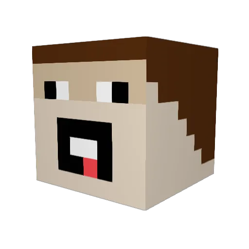 AdamMonki Minecraft avatar head, 3D render