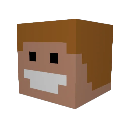 AdamNieudacznik Minecraft avatar head, 3D render