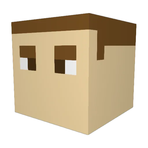 AdamOwns Minecraft avatar head, 3D render