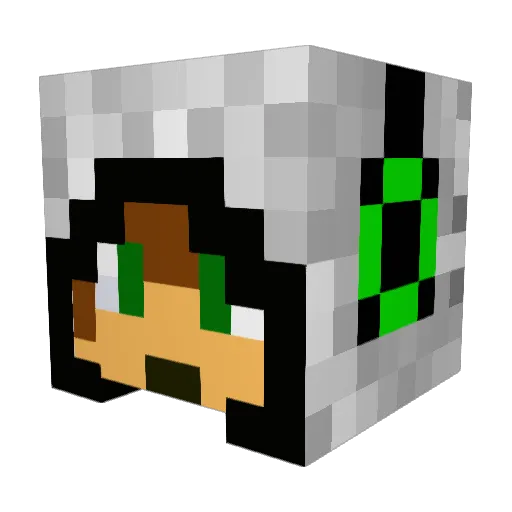 AdamPTG Minecraft avatar head, 3D render