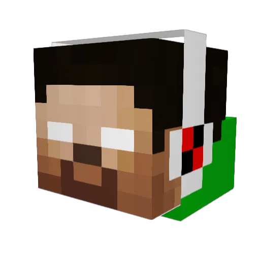 AdamXP37 Minecraft avatar head, 3D render