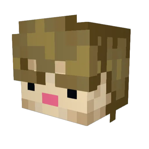 Adamact Minecraft avatar head, 3D render