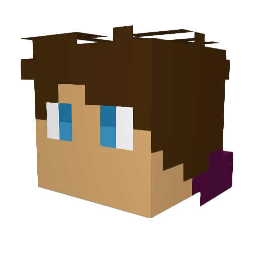 AdamixYT11 Minecraft avatar head, 3D render