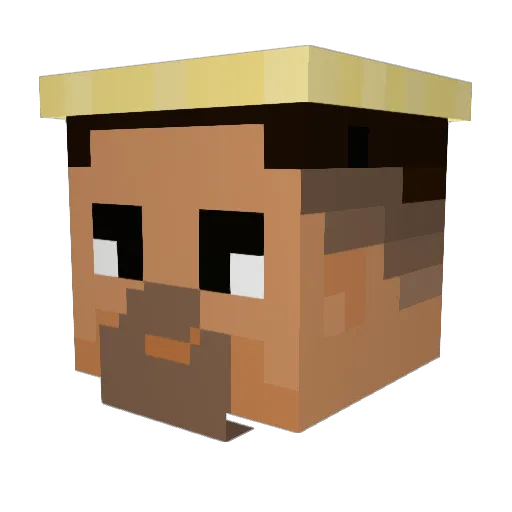 Adamminator Minecraft avatar head, 3D render