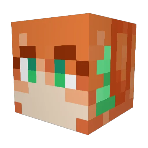 Adamonstro Minecraft avatar head, 3D render