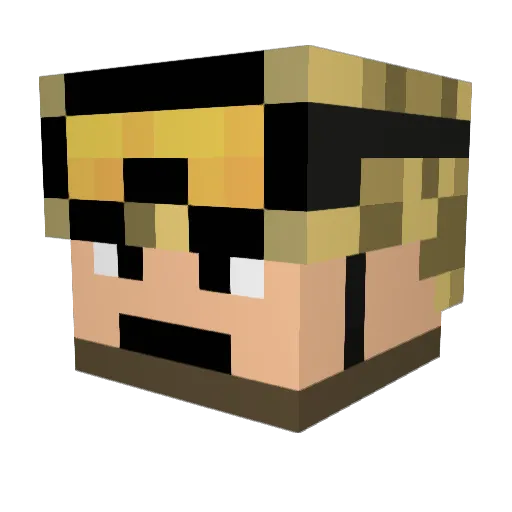 Adamwaters02 Minecraft avatar head, 3D render