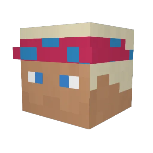 AdanMorris Minecraft avatar head, 3D render