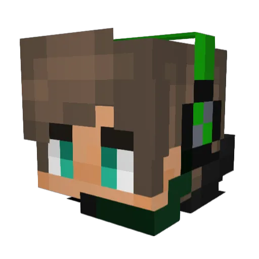 AdaptPoison Minecraft avatar head, 3D render