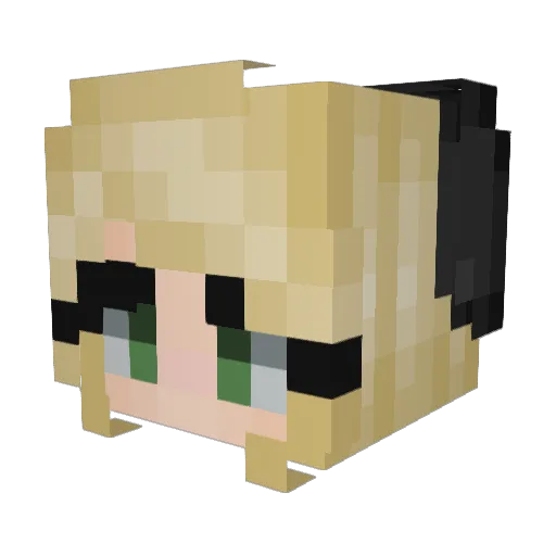 Adaptationss Minecraft avatar head, 3D render