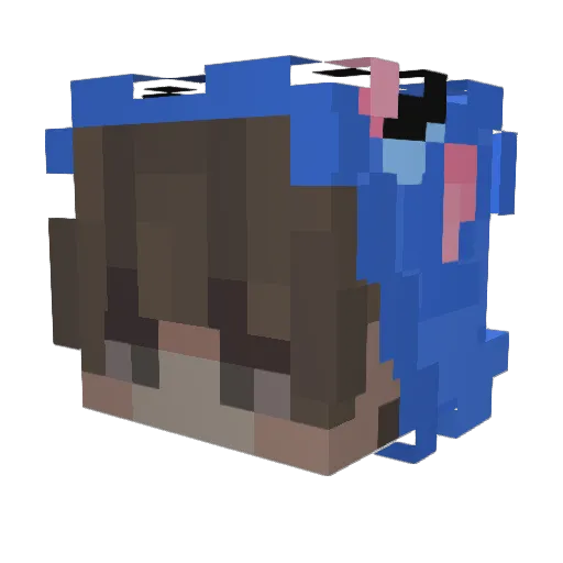 Adasiooo Minecraft avatar head, 3D render