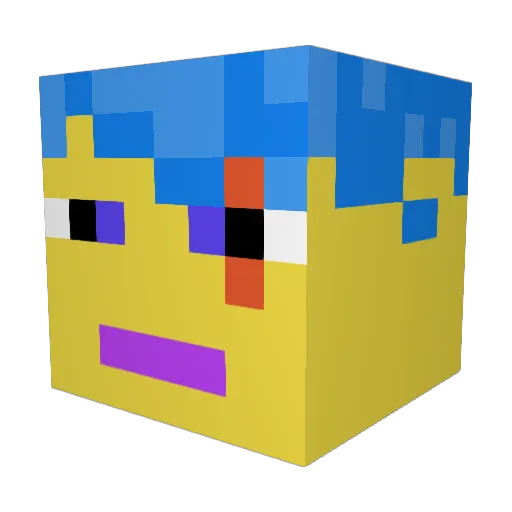 Adasoek Minecraft avatar head, 3D render