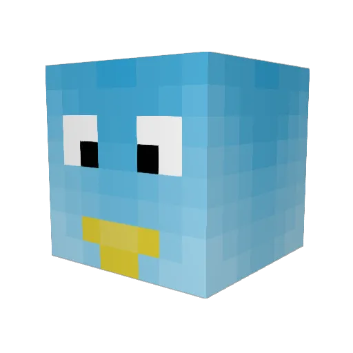 AddMyTwitter Minecraft avatar head, 3D render