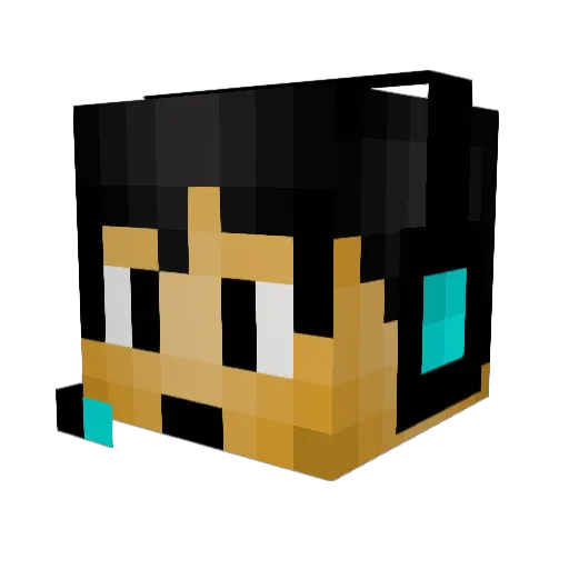 Addams007 Minecraft avatar head, 3D render
