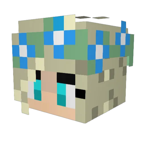 AddiDasher Minecraft avatar head, 3D render