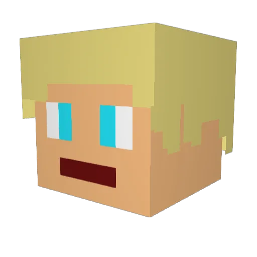 AdeBart Minecraft avatar head, 3D render