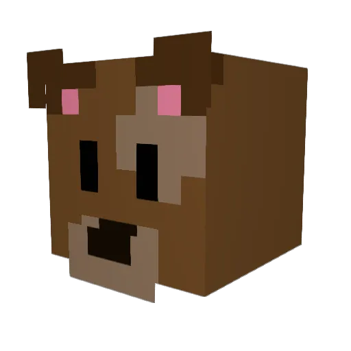 Adebi Minecraft avatar head, 3D render