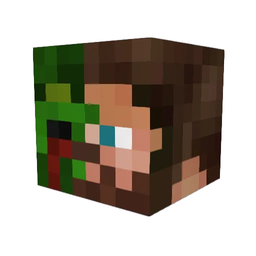 Adehkwa Minecraft avatar head, 3D render