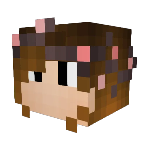 Adelana Minecraft avatar head, 3D render