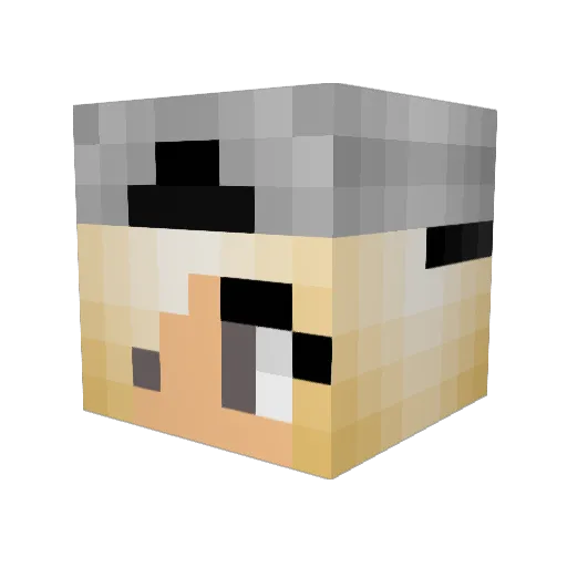 AdelePeters Minecraft avatar head, 3D render