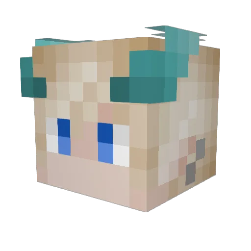 Adeleweis Minecraft avatar head, 3D render
