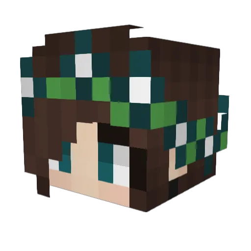Adelheidis Minecraft avatar head, 3D render