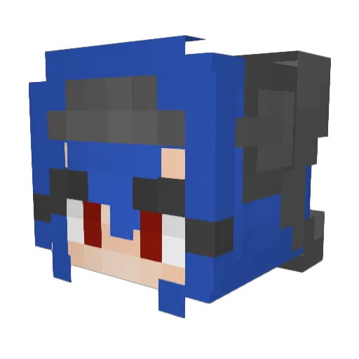 AdelineSparks Minecraft avatar head, 3D render