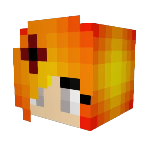 Adelineesi Minecraft avatar head, 3D render