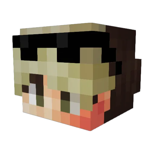 Adelphiix Minecraft avatar head, 3D render