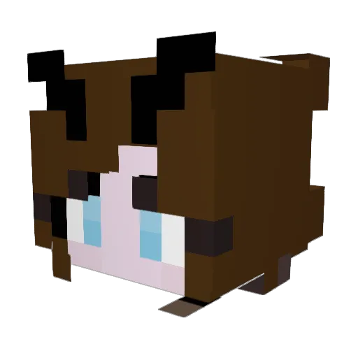 Adely1 Minecraft avatar head, 3D render