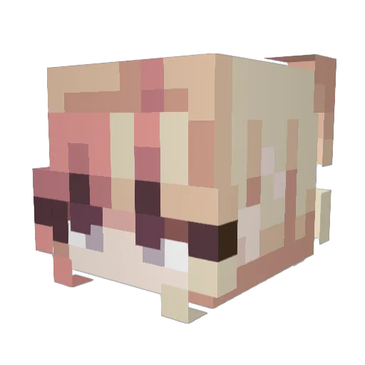 AdemiGoddess Minecraft avatar head, 3D render