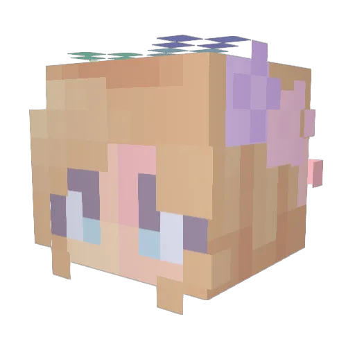 Aderubi Minecraft avatar head, 3D render