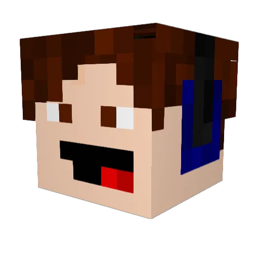 Adexion Minecraft avatar head, 3D render