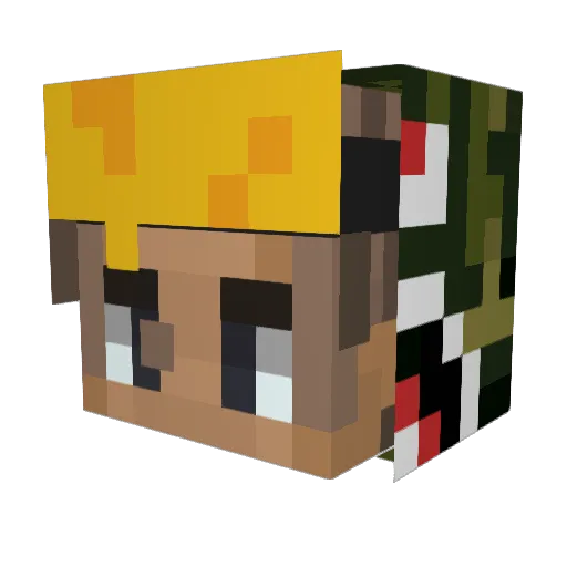 AdidasLmL Minecraft avatar head, 3D render