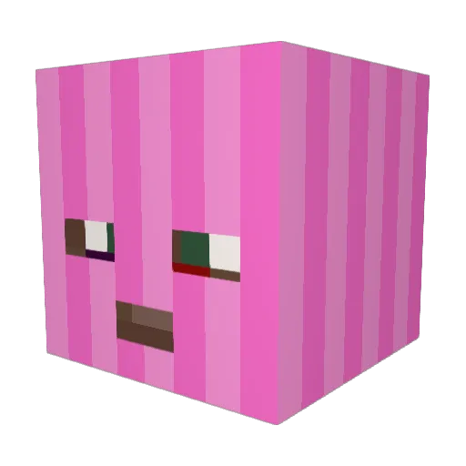 Adieubb Minecraft avatar head, 3D render