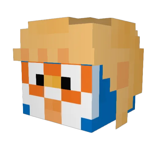 Adih0 Minecraft avatar head, 3D render
