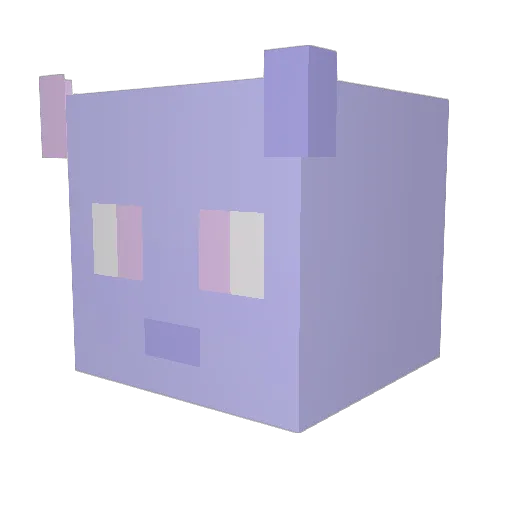AdiiA Minecraft avatar head, 3D render