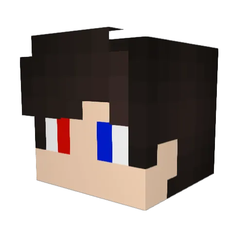Adim2P Minecraft avatar head, 3D render