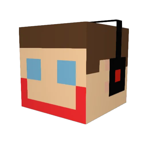 Adiqon Minecraft avatar head, 3D render