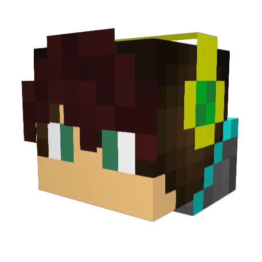 Adissaric Minecraft avatar head, 3D render