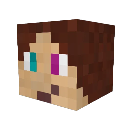 AdjudantLea Minecraft avatar head, 3D render
