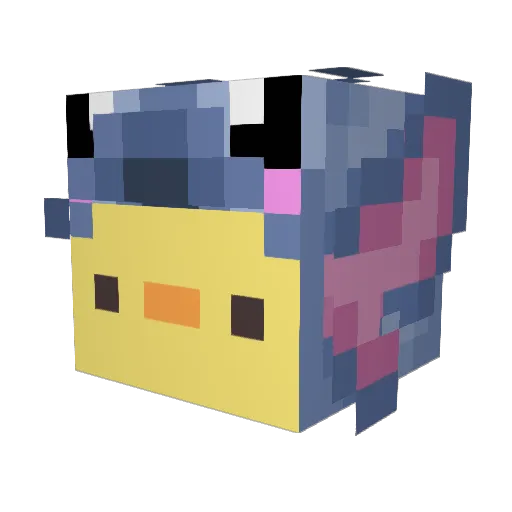 AdjustedYew Minecraft avatar head, 3D render