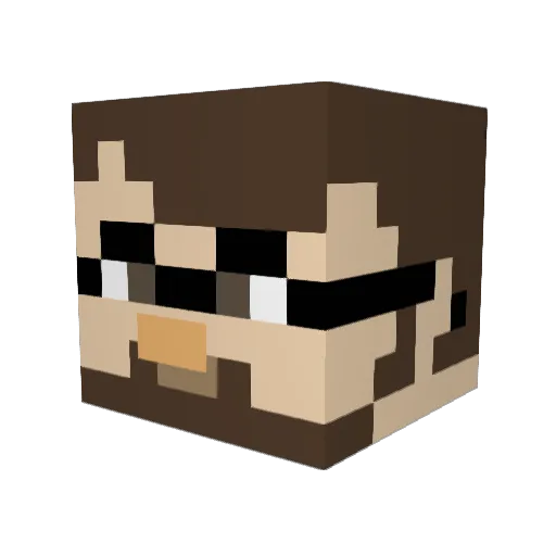 AdmHackbar Minecraft avatar head, 3D render