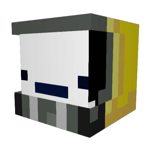 AdminCat Minecraft avatar head, 3D render
