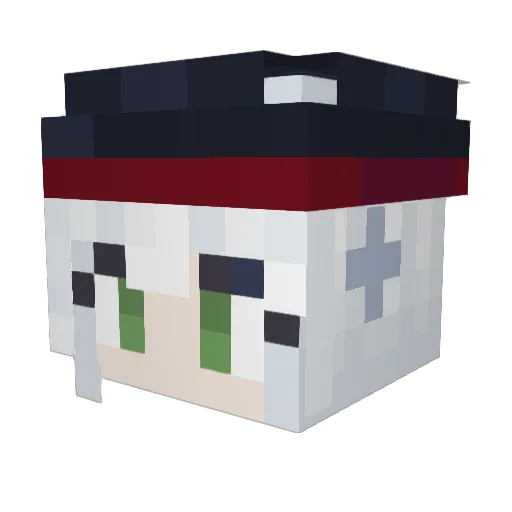 AdmiralBatty Minecraft avatar head, 3D render