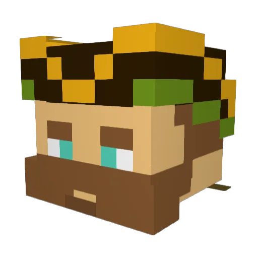 AdmiralPickle Minecraft avatar head, 3D render