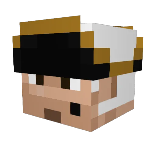 Admiralite Minecraft avatar head, 3D render