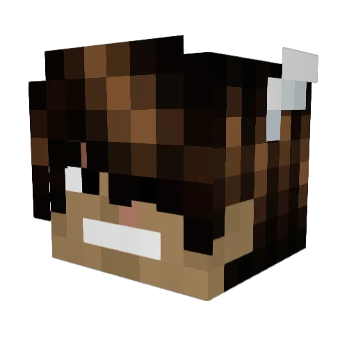 AdomYT Minecraft avatar head, 3D render